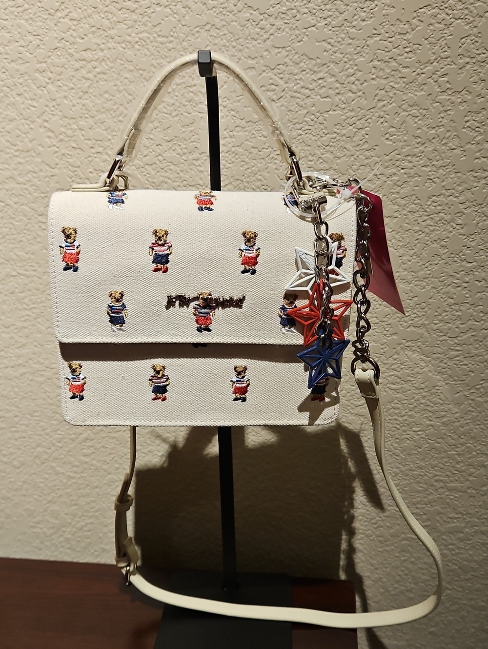 Betsey Johnson Patriot Teddy Bear Crossbody Purse
